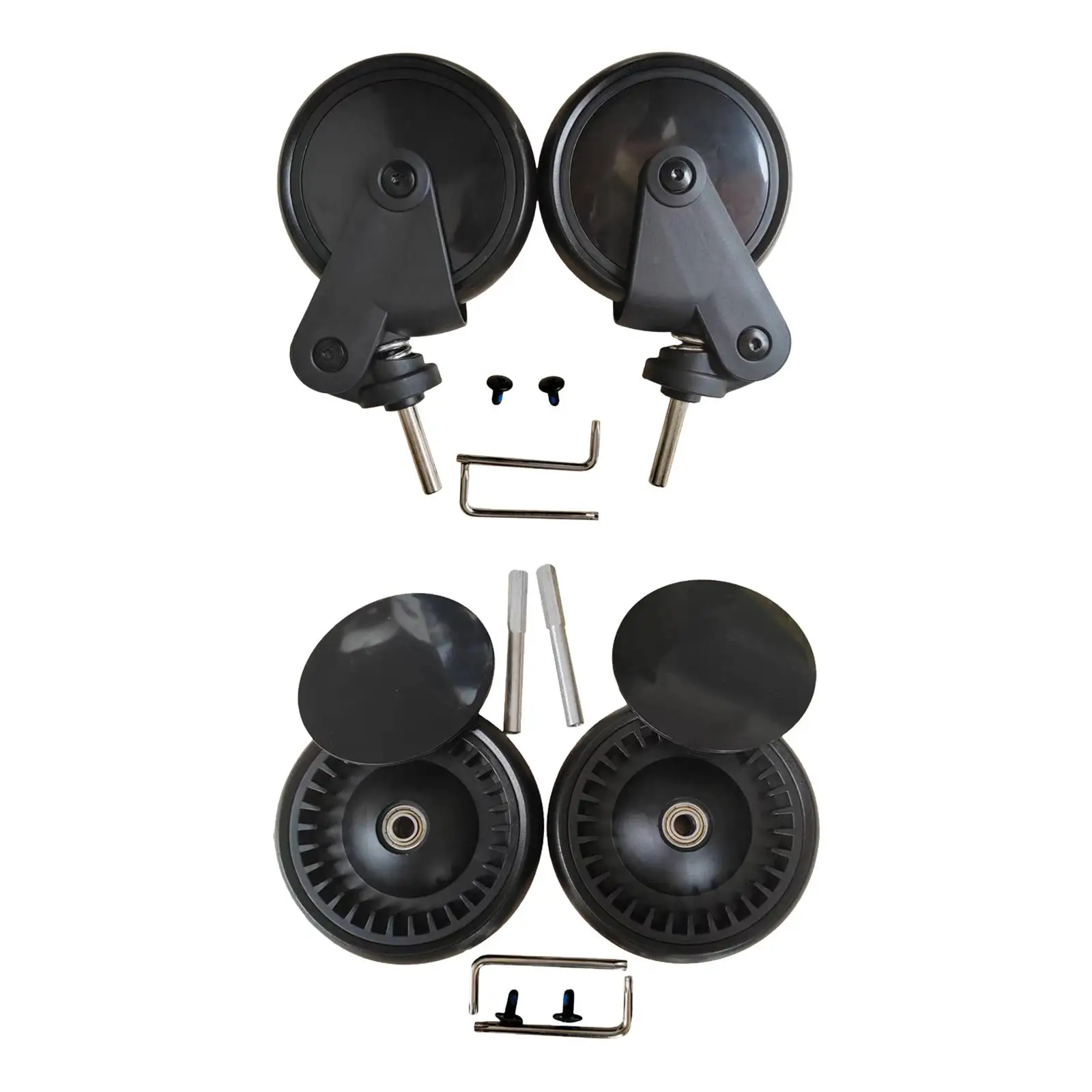 Piezas de mejora de rueda de cochecito con llave de goma, tornillos de reemplazo de neumático, duradero, fácil de instalar, accesorios de cochecito infantil