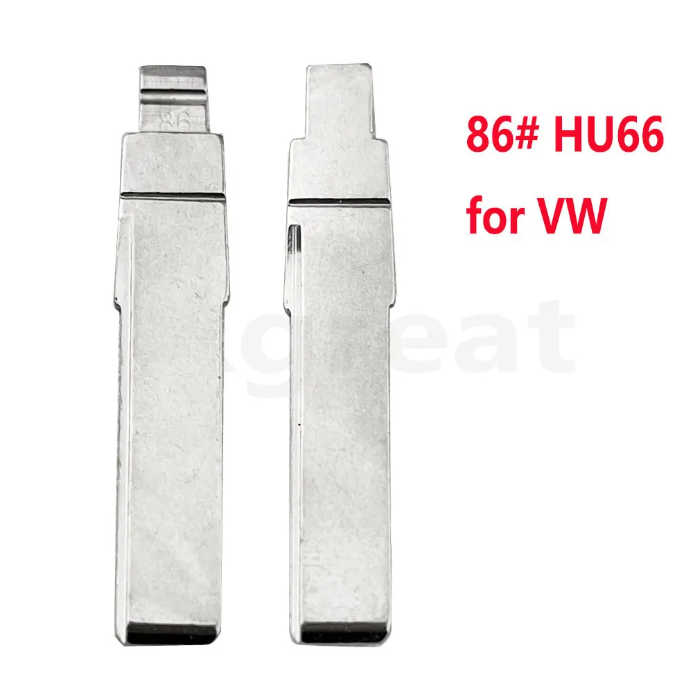 10個 31 #   86 #   89 #   HU66 金属ノーカットブランクフリップリモートキーブレード VW パサートボラシートシュコダアウディ Keydiy KD Xhorse VVDI JMD