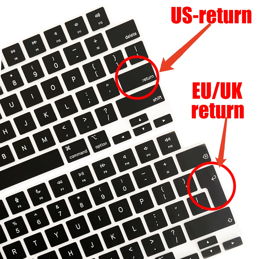 Compatible keyboard cover for 2025 MacBook Air 13.6 M4 A3240 A3113 MacBook Pro14 16 M4 M3 A3185 A3401 A3403 A2991 with touch ID