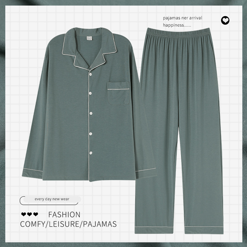 Conjunto de pijamas de algodão masculino, pijamas masculinos, cardigã, roupas para casa, outono, primavera, tamanho grande, 4XL, 5XL
