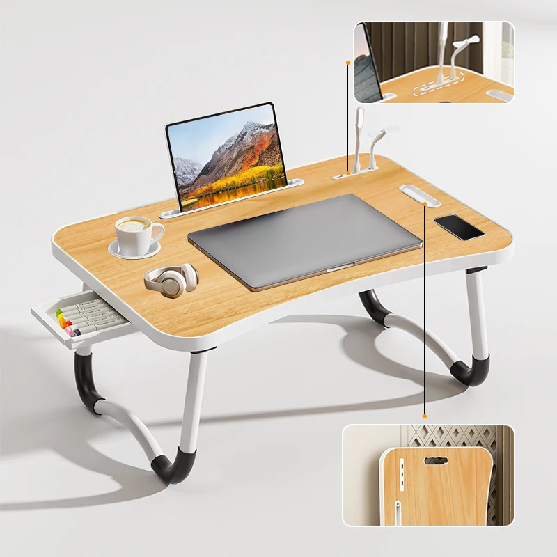 Laptop Desk Portable Adjustable Height Foldable Laptop Bed Desk and Lifting Handle - Foldable Laptop Table for Working Design