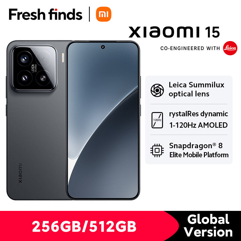 Estreno mundial Xiaomi 15 Smartphone versión Global, Snapdragon®8 Elite-cámara Leica de carga, 90W, 5240mAh, Pantalla AMOLED de 6,36 pulgadas, 5G