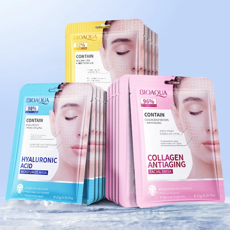 15pcs BIOAQUA Retinol Collageen Anti Rimpel Gezichtsmaskers Hydraterende Anti-aging whitening Gezichtsmasker Gezichtsverzorgingsproducten