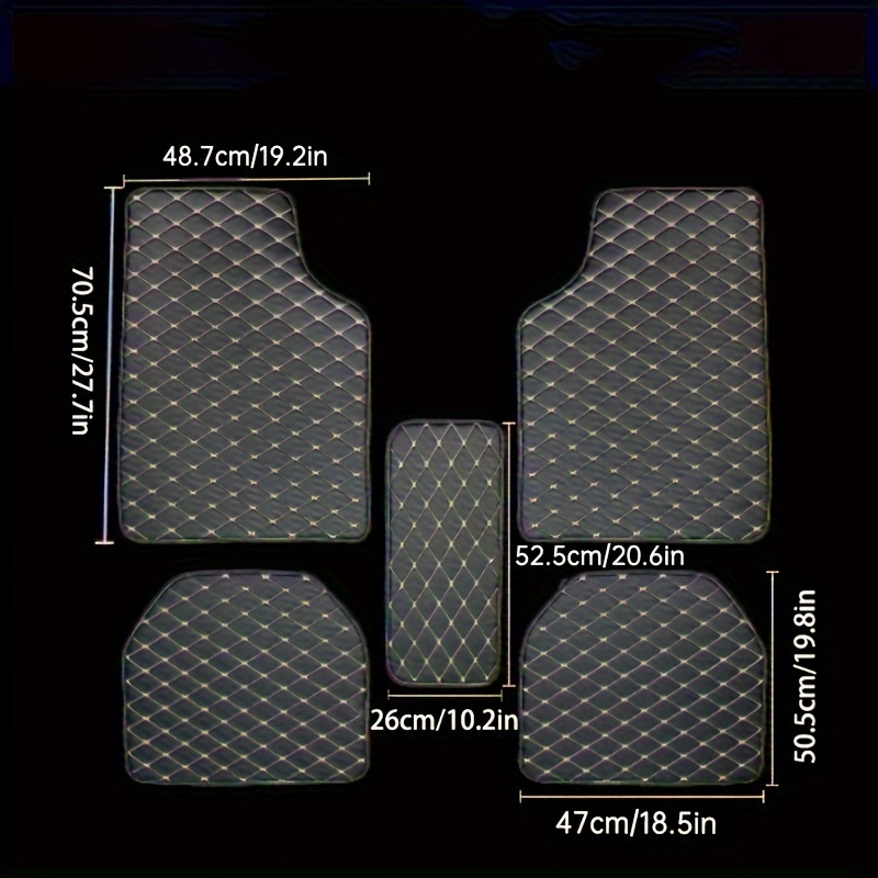 5PCS พรมปูพื้นรถ Universal รถชั้น MAT Protector กันน้ํา Anti-fouling หนังชั้น Mats อุปกรณ์ตกแต่งภายในรถยนต์
