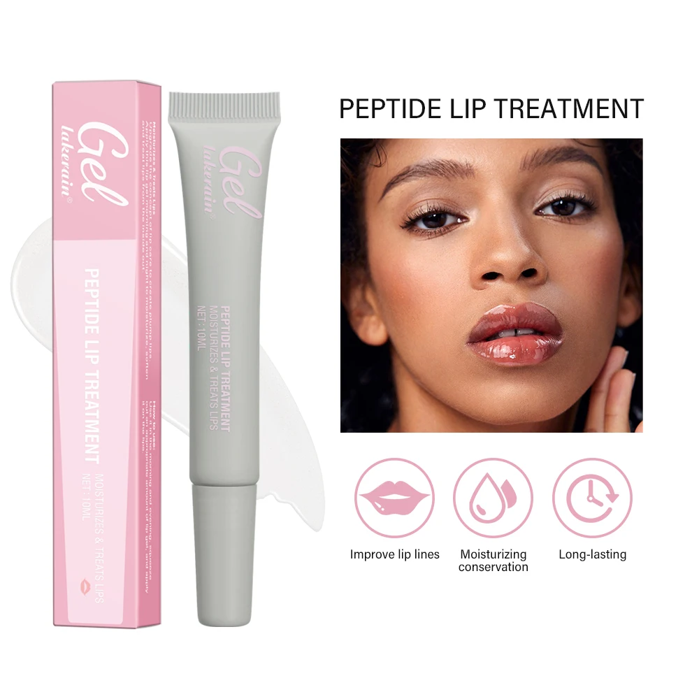 10ml hidratante peptídeo tratamento labial máscara labial gel remover pele morta batom base creme labial máscara de cuidados com os lábios reduzir linhas labiais