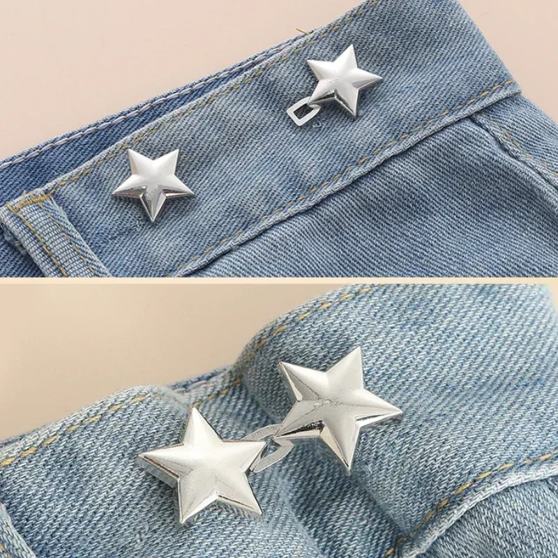 Ceinture étoile mentale réglable sans couture, Invisible, boucle en jean, outil de serrage de la taille, accessoire de décoration de luxe à la mode