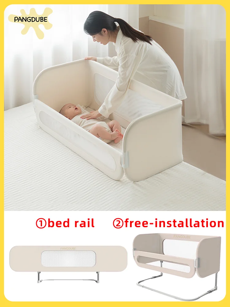 PANGDUBE Babynest-cama para bebé con bolsa de almacenamiento gratis y cuerda de fijación, barandilla para cama de niño, nido para cama de bebé, barrera de seguridad para cama
