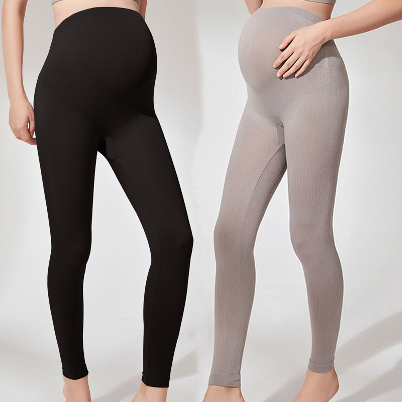 Mallas elásticas de cintura alta para maternidad, mallas ajustadas para mujeres embarazadas, soporte para el vientre, mallas posparto, moldeador de cuerpo, pantalones de Fitness