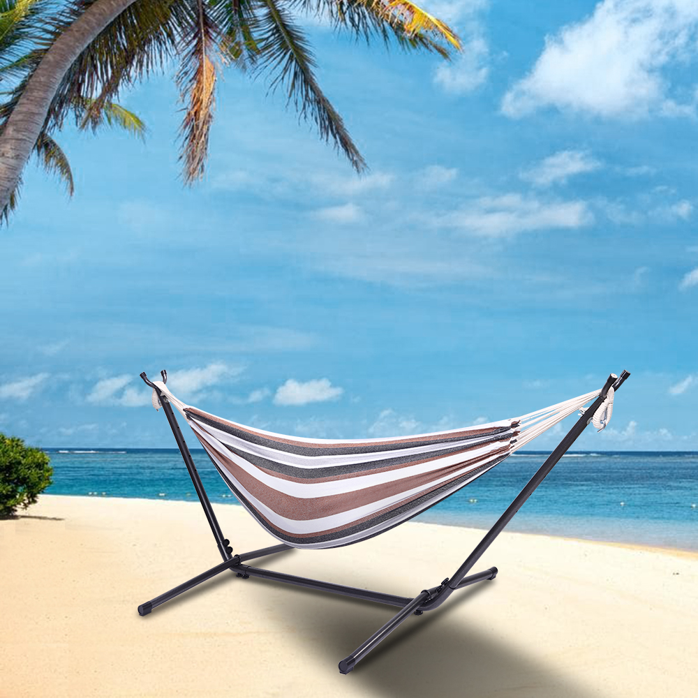 Portable Travel Anti-rollover Thickened Hanging Hammocks Outdoor Indoor Single Double Canvas Hammocks Courtyard Children's Swing
