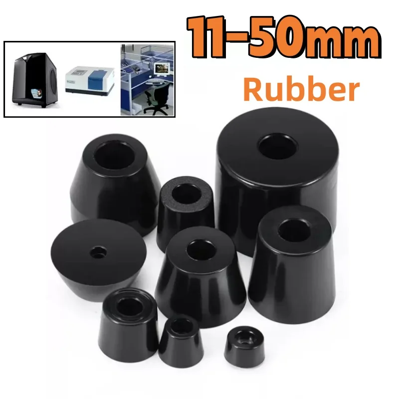 Rubber Feet Black Table Foot Pad Chair Floor Protector Shock Stand Absorber Non-slip Cover Cabinet Bottom Pads Funiture Legs