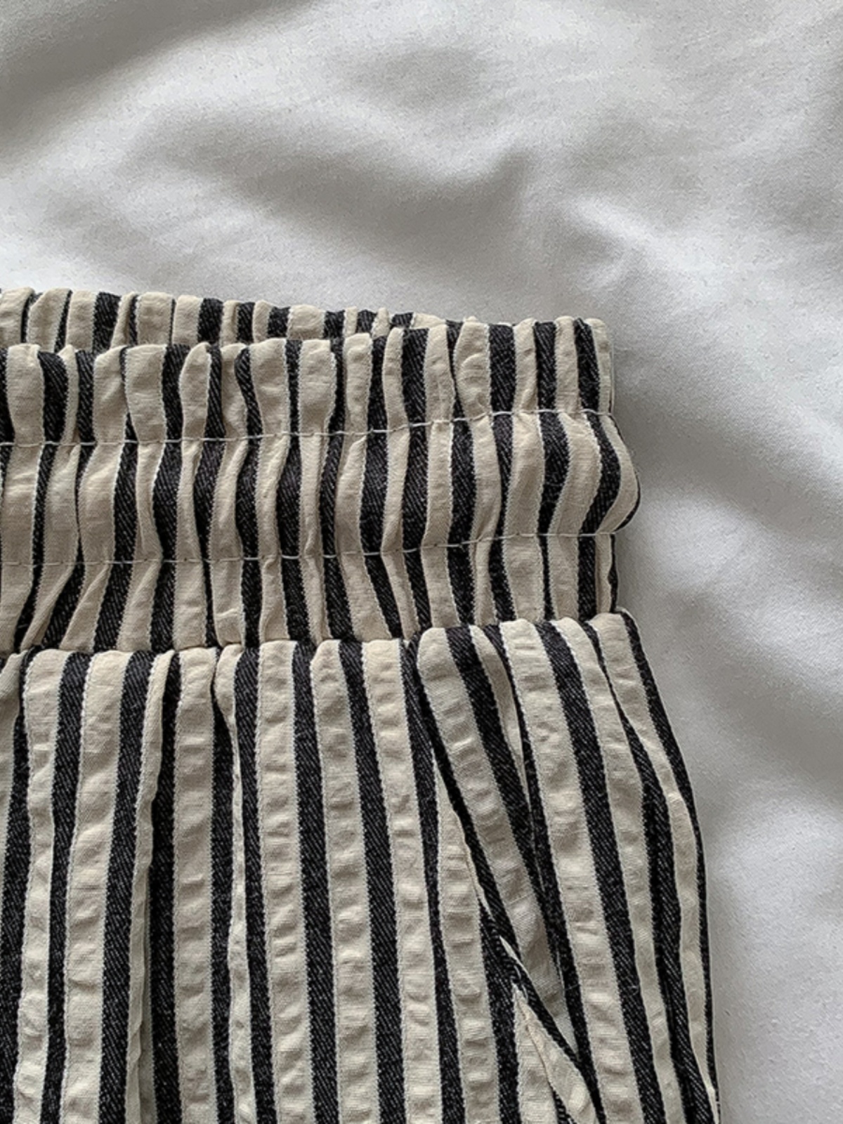 Korean Laid-ba Striped Drapey Casual Pants Women's Summer High Waist Versatile Thin Straight Long Trousers Commute Sle