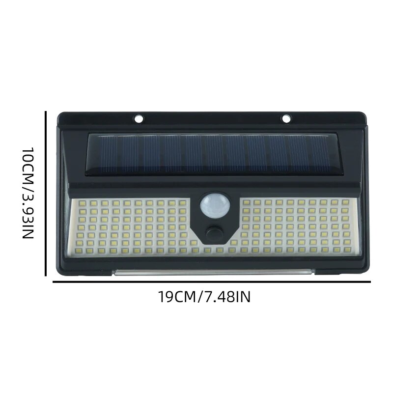 Nuovo 190 Luce rossa e blu Spia da parete solare Luce con sensore umano Luce da giardino impermeabile Luce esterna