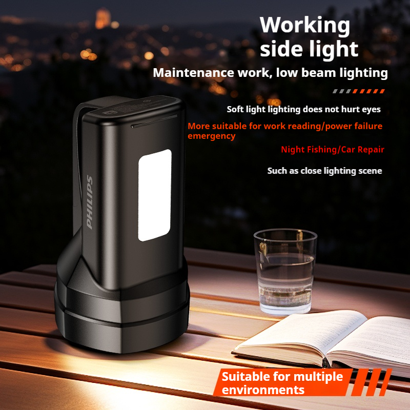 Nowa latarka Philips SFL3121 z mocnym reflektorem i bocznym światłem może być używana do różnych rodzajów oświetlenia