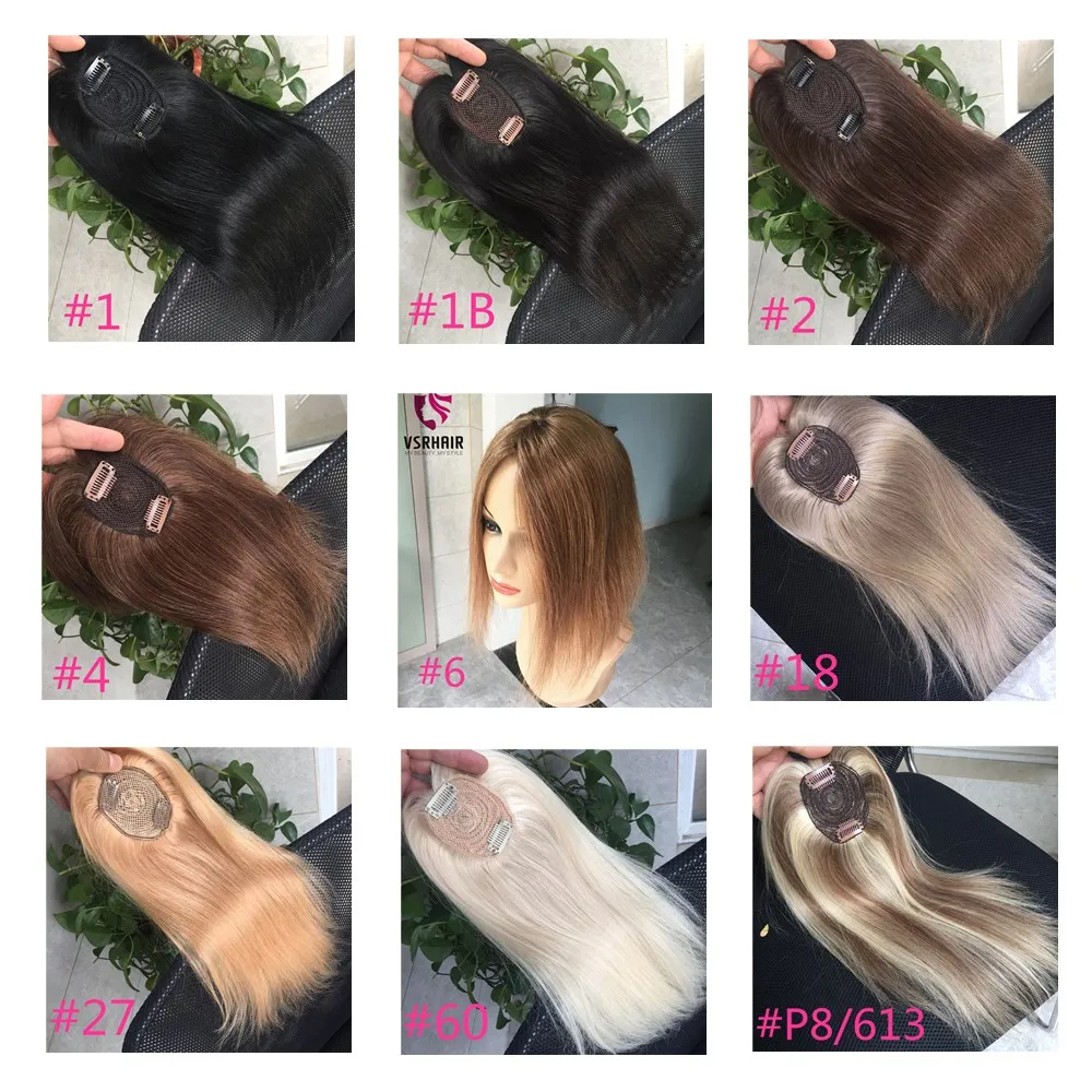 Vsr-Topper De Cabelo Humano Para Mulheres, Laço Suíço, Cores De Piano, Loiro, Dois Clipes, 1 Peça