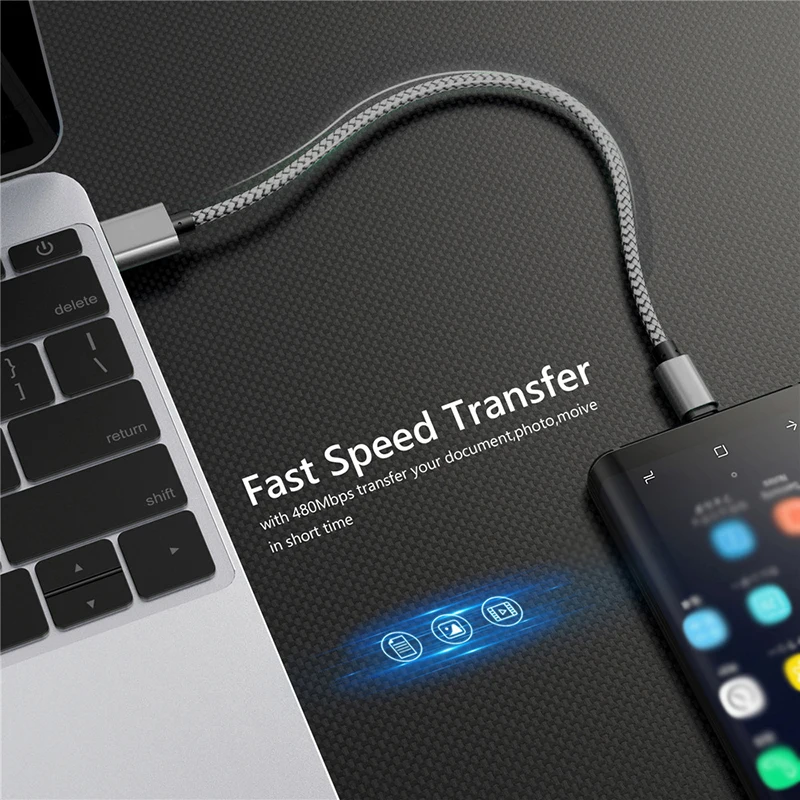 ナイロンデータケーブル急速充電器 USB A にタイプ C 充電ケーブル Huawei 社サムスン Android 電話 TypeC 充電デバイス 1 メートル 2 メートル 3 メートル