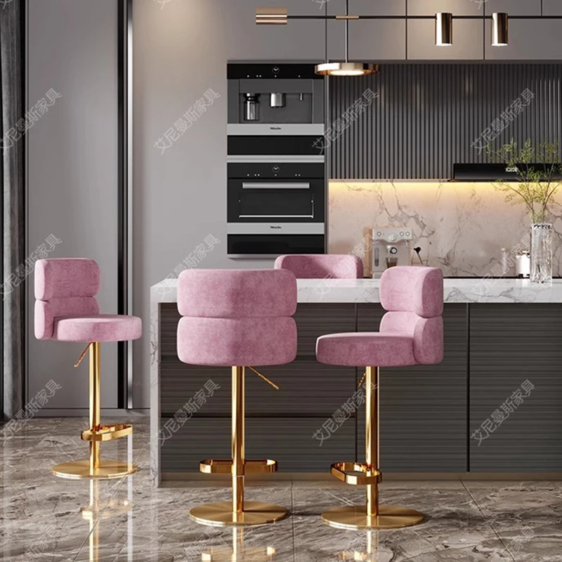 Schienale Nordic Bar sedie in acciaio inox architetto mobili tipo italiano pedale bancone sgabello regolare Pub Chaise Haute Pour Bar