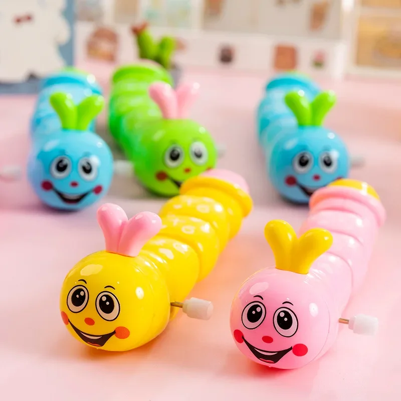 1pcs Cartoon Cute Wind Up Toys Baby Clockwork Toy Clockwork Hair Bug Can Run Animal Winding Fun Kids Toy Carpenterworm