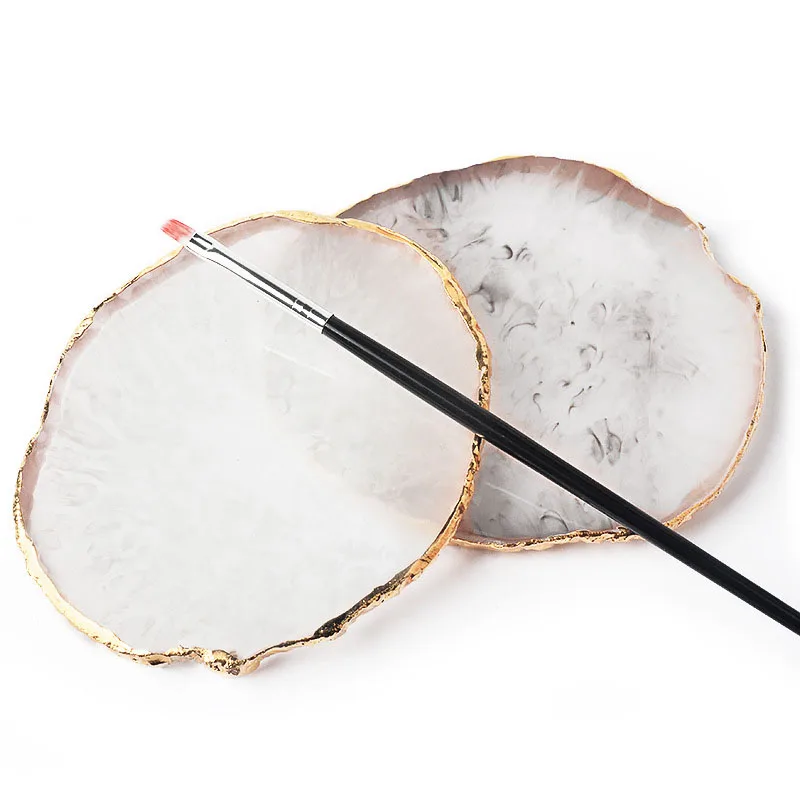 1PC Vòng Resin Đá Mã Não Móng Tay Bảng Màu Nghệ Thuật Móng Tay Giả Mẹo Pha Trộn Màu Sắc Vẽ Pallet Gel Polish Hiển Thị Kệ công Cụ Làm Móng Tay