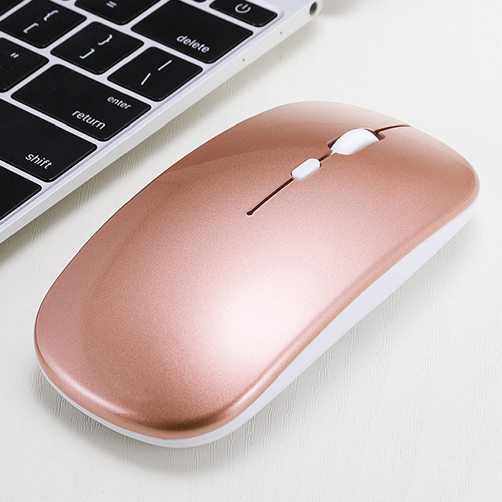 Mouse Wireless, versione batteria 2.4G Mouse per Computer portatile sottile per Notebook, PC, Laptop, Computer (Slivery nero e rosa)