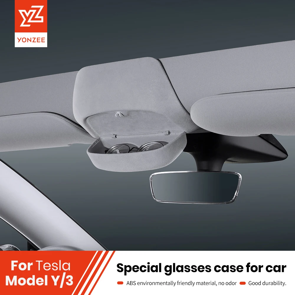 YZ Car Glasses Case For Tesla Model Y Model 3 Sunglasses Storage Clip Car Roof For TESLA Model3  Interior ModelY Accessories