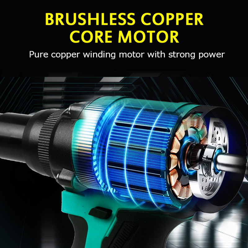 Brushless ไฟฟ้า Rivet Gun ไร้สาย Rivet Nut ปืนเจาะใส่อัตโนมัติโลดโผนสำหรับ Makita แบตเตอรี่/Dayi แบตเตอรี่