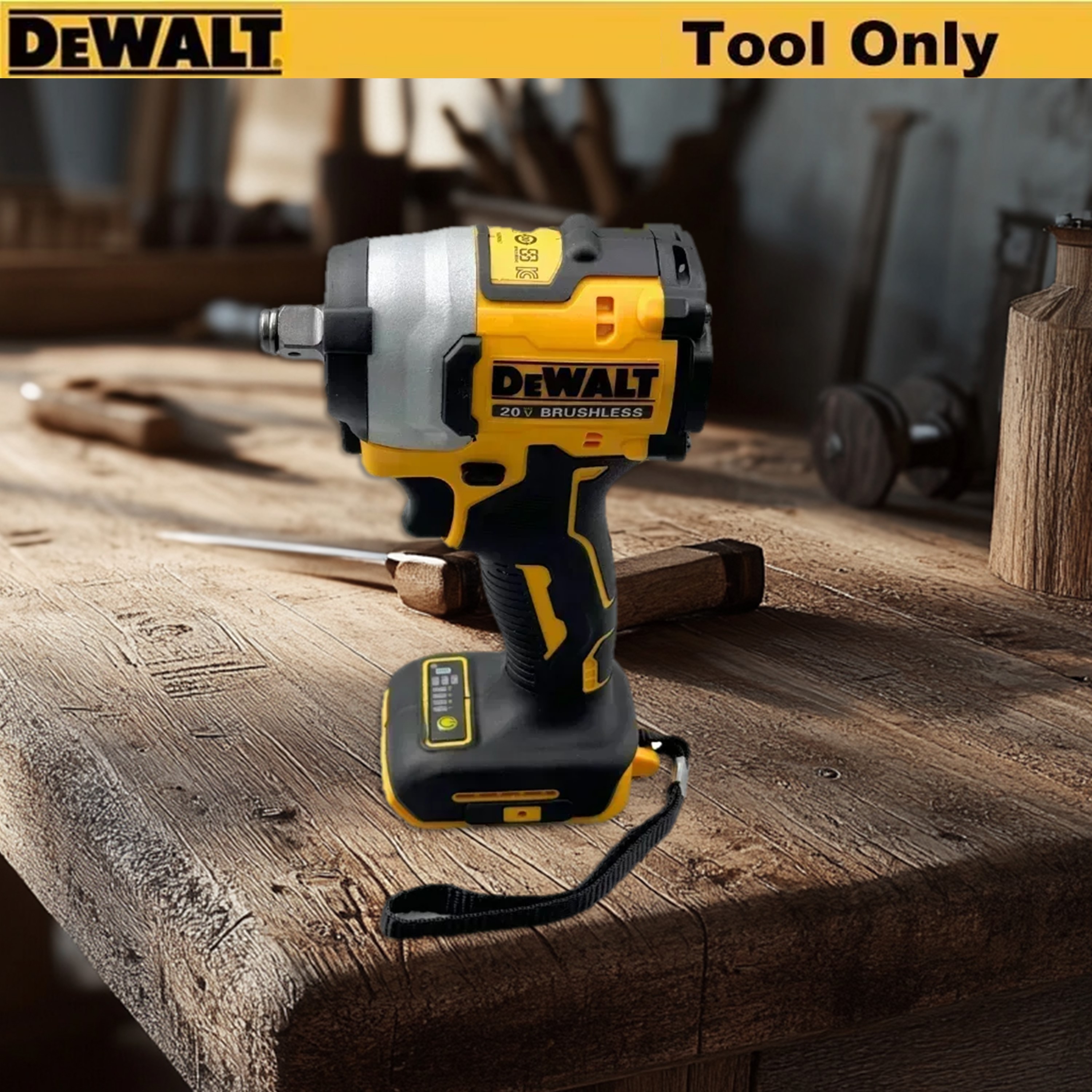 DEWALT 충전식 무선 임팩트 렌치, 높은 토크, 역방향, 1/2 인치, 2500 PRM, 범용 20V 배터리 전동 공구, DCF922