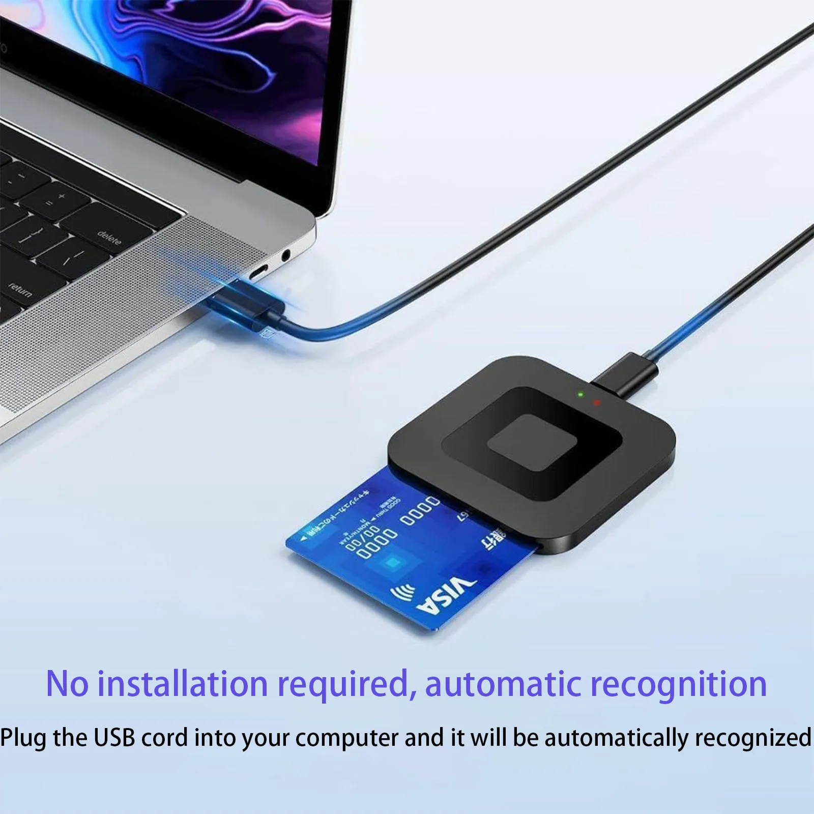 X05 USB 2.0 Leitor de cartão inteligente quadrado para ATMC AC DNI IC Cartão bancário Relatório fiscal compatível com Windows 7/8/10/11 Linux Mac OS