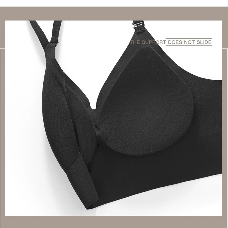 ฤดูร้อนเซ็กซี่ Bra ผู้หญิง Slim U-รูปไม่มีรอยต่อชุดชั้นในสามเหลี่ยมถ้วย Gathering Bra ผู้หญิงชุดชั้นในเซ็กซี่