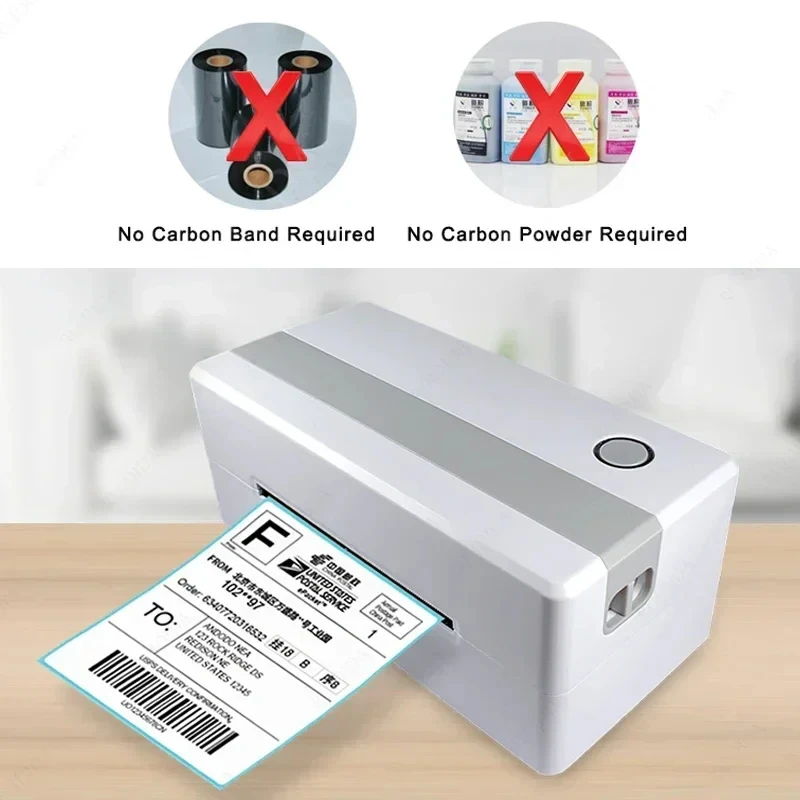 1Roll Width 40/50/60/70/80/90/100mm Self-Adhesive Stickers Shipping Thermal Label Barcode no Carbon Band Required