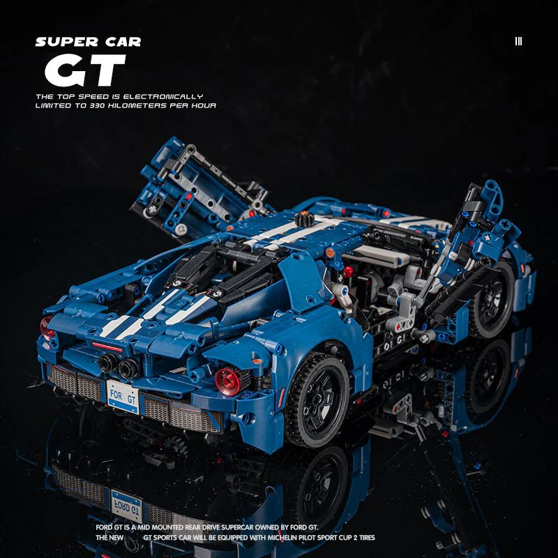2023 기술 42154 포드 GT 스피드 럭셔리카 로고 빌딩 블록 모델, MOC 레이싱 차량 조립 장난감 벽돌, 어린이 성인 선물
