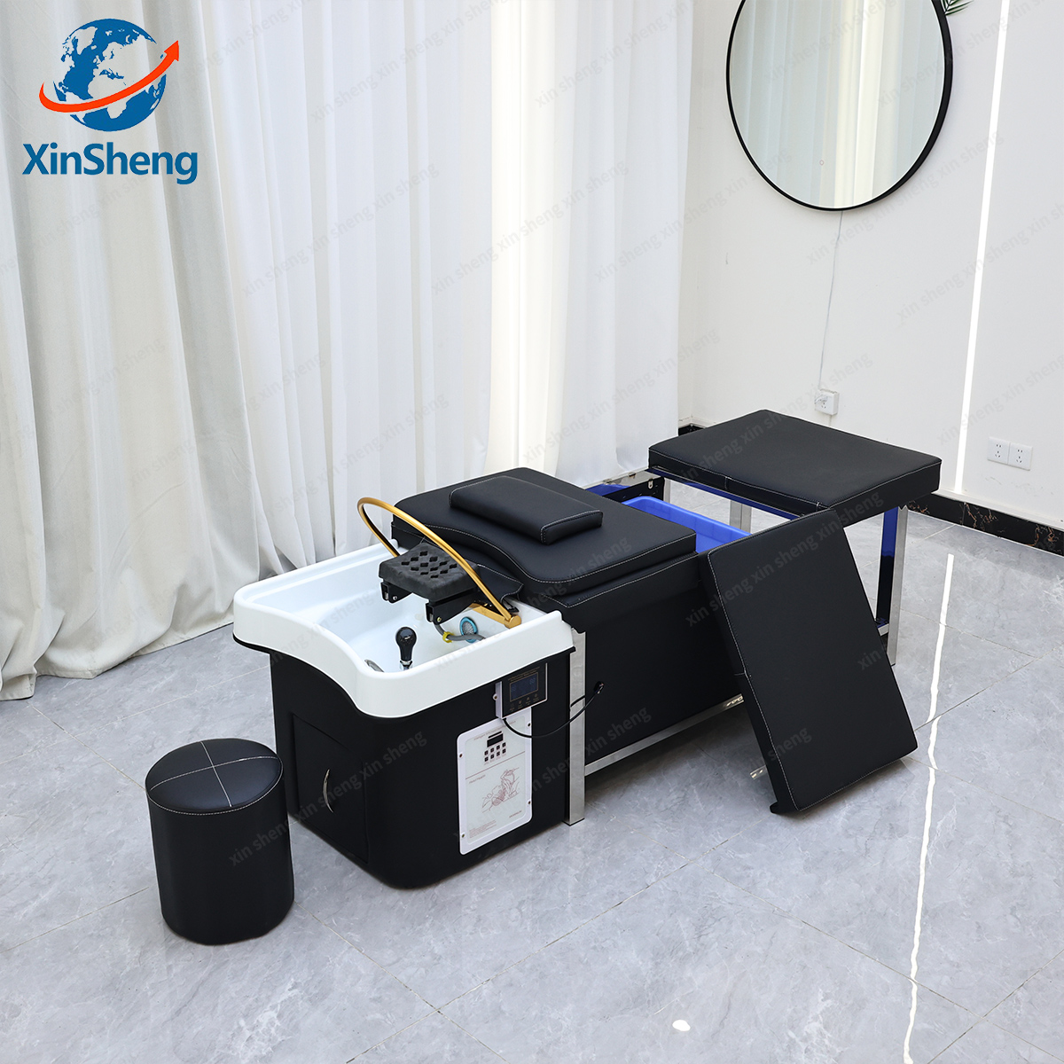 XinSheng Mesa de masaje tailandesa, cama de masaje, cabezal de SPA, camas de champú, muebles de salón de belleza, sofá cama, equipo de lavado de cabello de peluquero