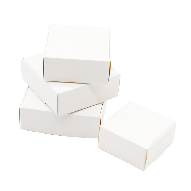 50 Cái/lốc Tặng Hộp Giấy Kraft Trang Sức Hộp Trống Xách Phụ Kiện Trang Sức Bao Bì Tay Các Tông Màn Hình Hộp Giấy