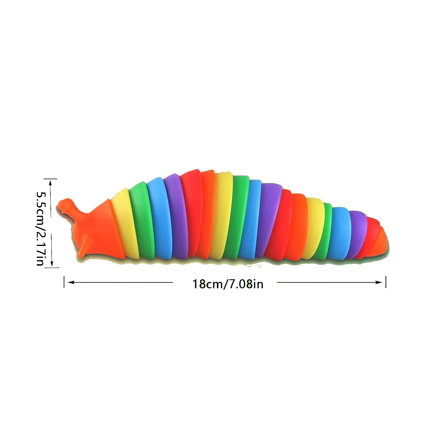 Fidget Slug ของเล่นเด็ก 18 ซม.3D สีสัน Sensory Slug บรรเทาสนุก Decompression ของเล่น Creative Twist Caterpillar Fidget ของเล่น