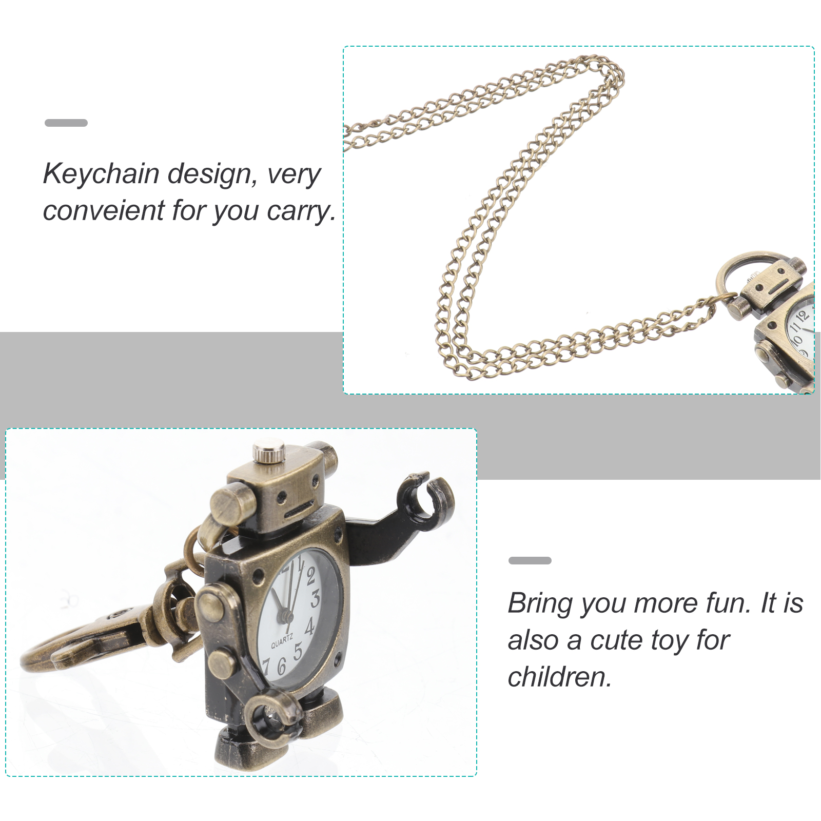 Schlüsselanhänger-Uhr, Taschenuhr mit Schlüsselschnalle, roboterförmige Schlüsselanhänger-Uhr, zarte Schlüsselanhänger-Uhr, neuartiger Schlüsselanhänger zum Aufhängen
