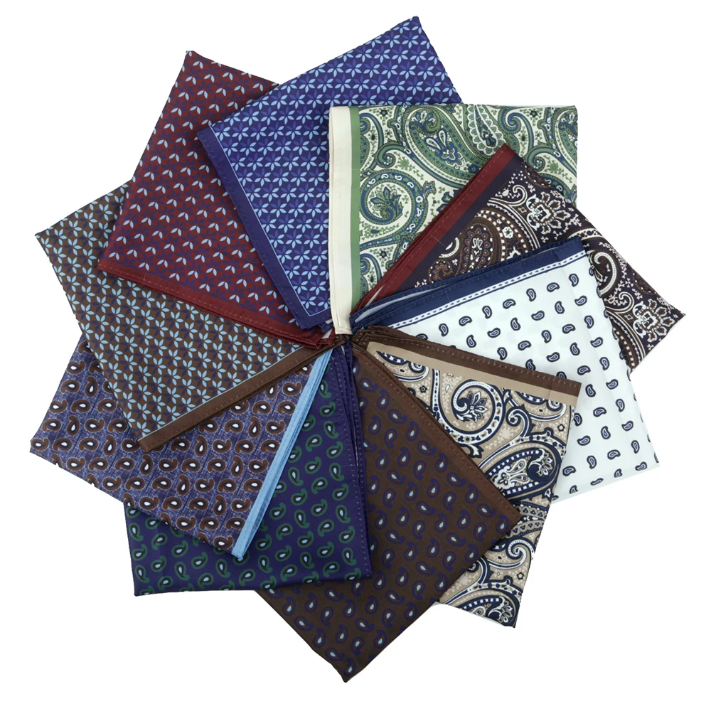 Neue Design Paisley Gedruckt Retro Business Männer Einstecktuch Taschentuch Anzug Zubehör Hanky Brust Schal 11,81 zoll geschenk