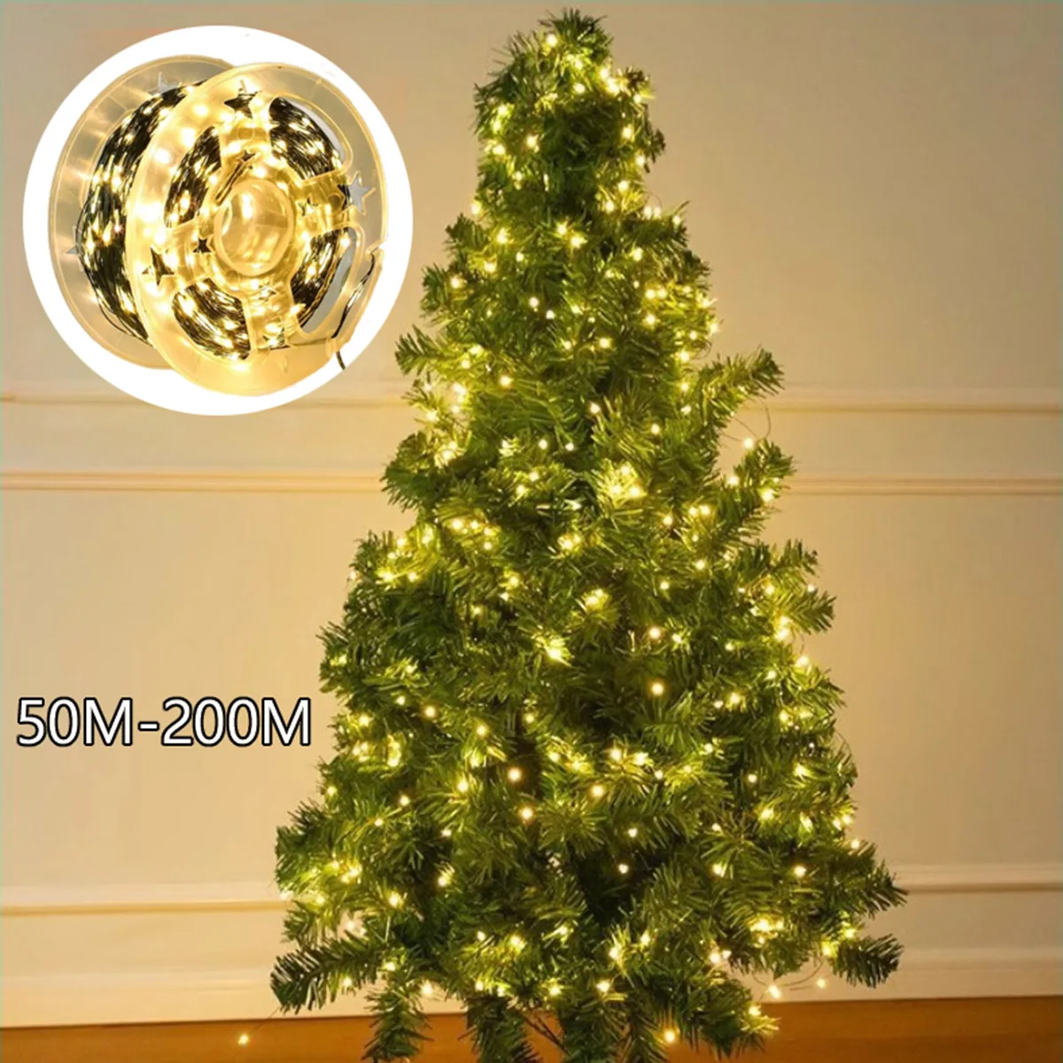 50M-200M Lichterketten Weihnachten Girlande LED Grün Draht Fee Licht Für Outdoor Neue Jahr Weihnachten Baum hochzeit Party Dekoration