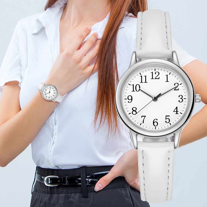 Reloj digital de cuarzo para mujer Reloj compacto con cinturón para mujer