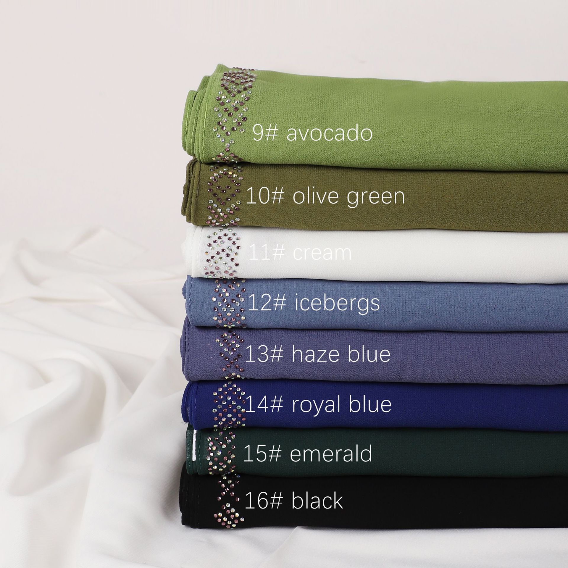 Новинка, Женский шифоновый длинный шарф с бусинами