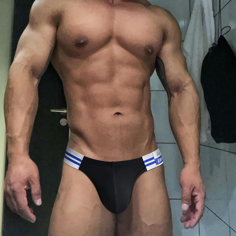 1/2/3/4 pièces été article chaud slips pour hommes fourche haute Triangle pantalon coton tissu Bikini bleu mer rayé bande élastique sous-vêtements