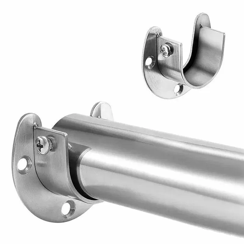 Flanschsitz aus Edelstahl 304, Kleiderschrank-Aufhänger, Stange, Befestigung, Hardware-Zubehör, Gardinenstange, Rohrhaken, feste Stützhalterung, Sitz
