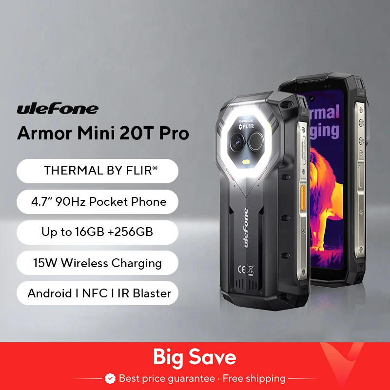 【Anteprima mondiale】 Ulefone Armor mini 20T Pro 5G 4.7" Display Telefono robusto Versatile LED Light Android 14 Smartphone 6200mAh 16GBRAM（8+8）256GB ROM 33W