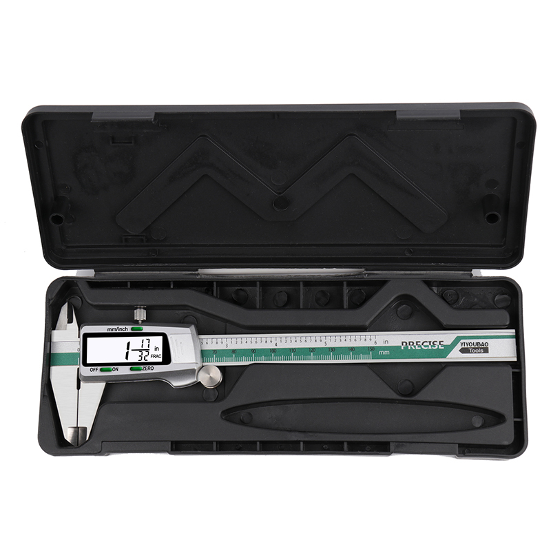 YIYOUBAO ET50 150mm Digital Caliper Fração de Aço Inoxidável/MM/Polegada 0.01mm Alta Precisão para Componentes Mecânicos Medida