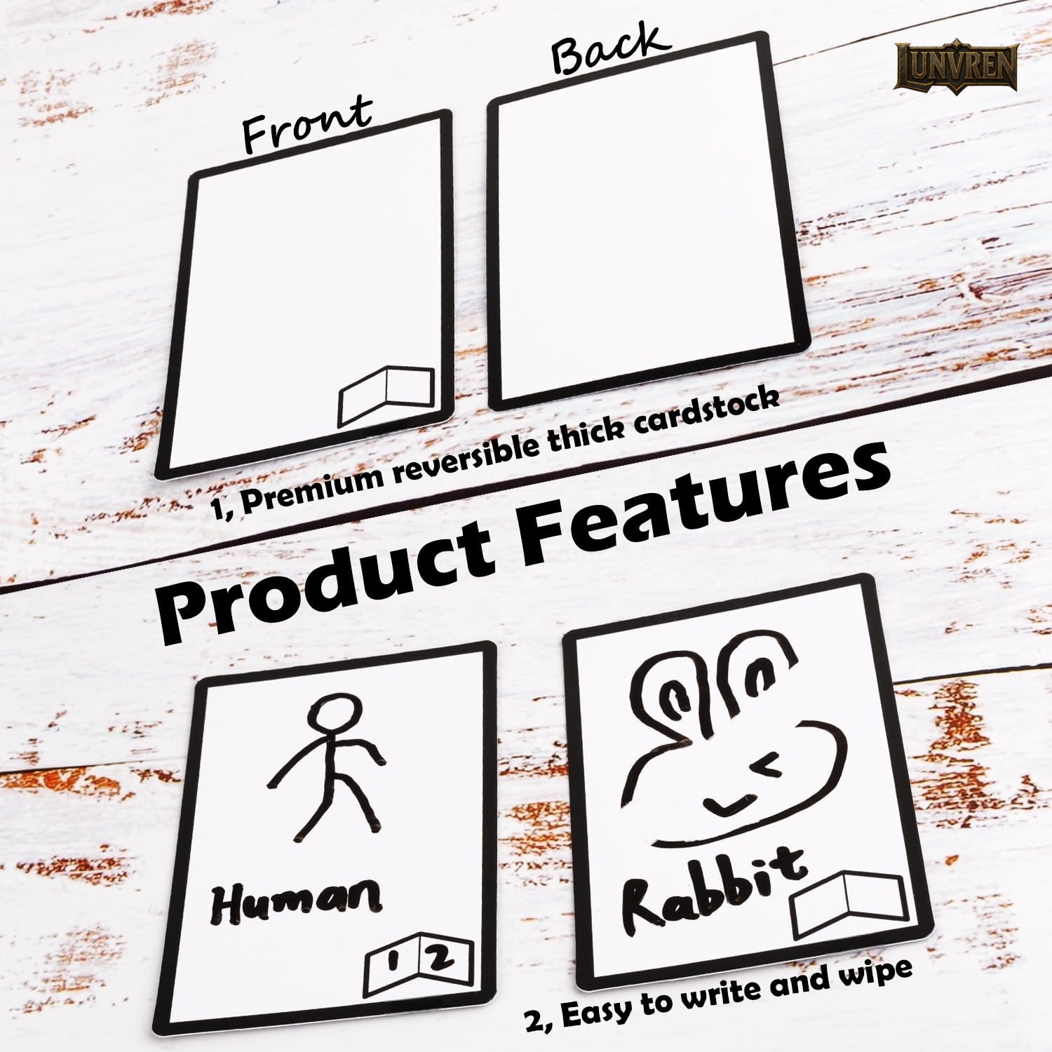 50 Pieces Reusable Dry Erase MTG Tokens with Marker Double-Sided MTG Proxy Cards for MTG, DND DIY Blank Card Games Accessories