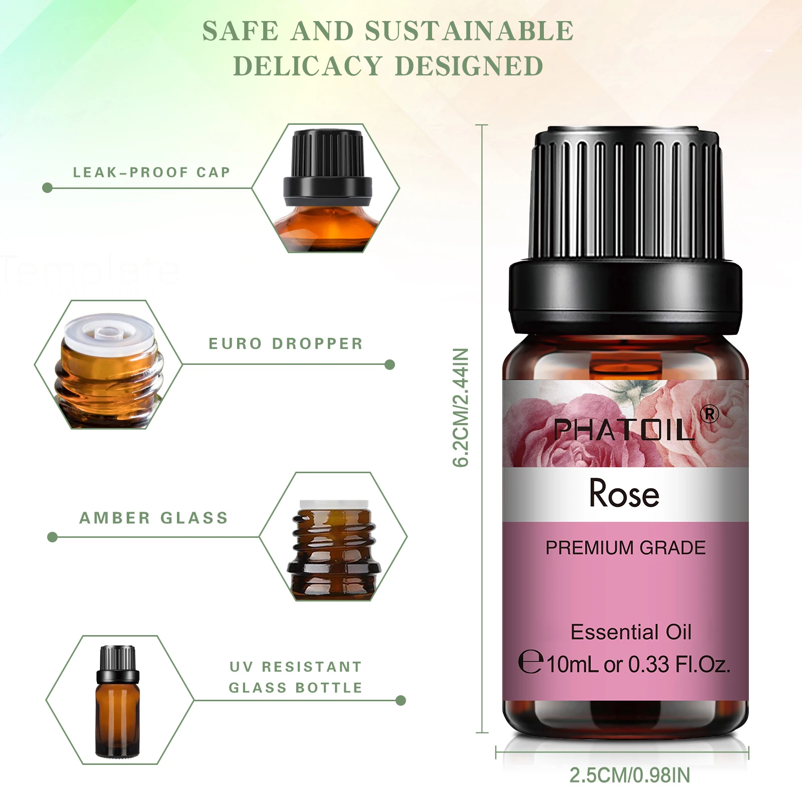 Óleos essenciais de rosa naturais puros, 10ml, para difusor, umidificador, aromaterapia, jasmim, baunilha, óleo de aroma para velas, fabricação de sabão