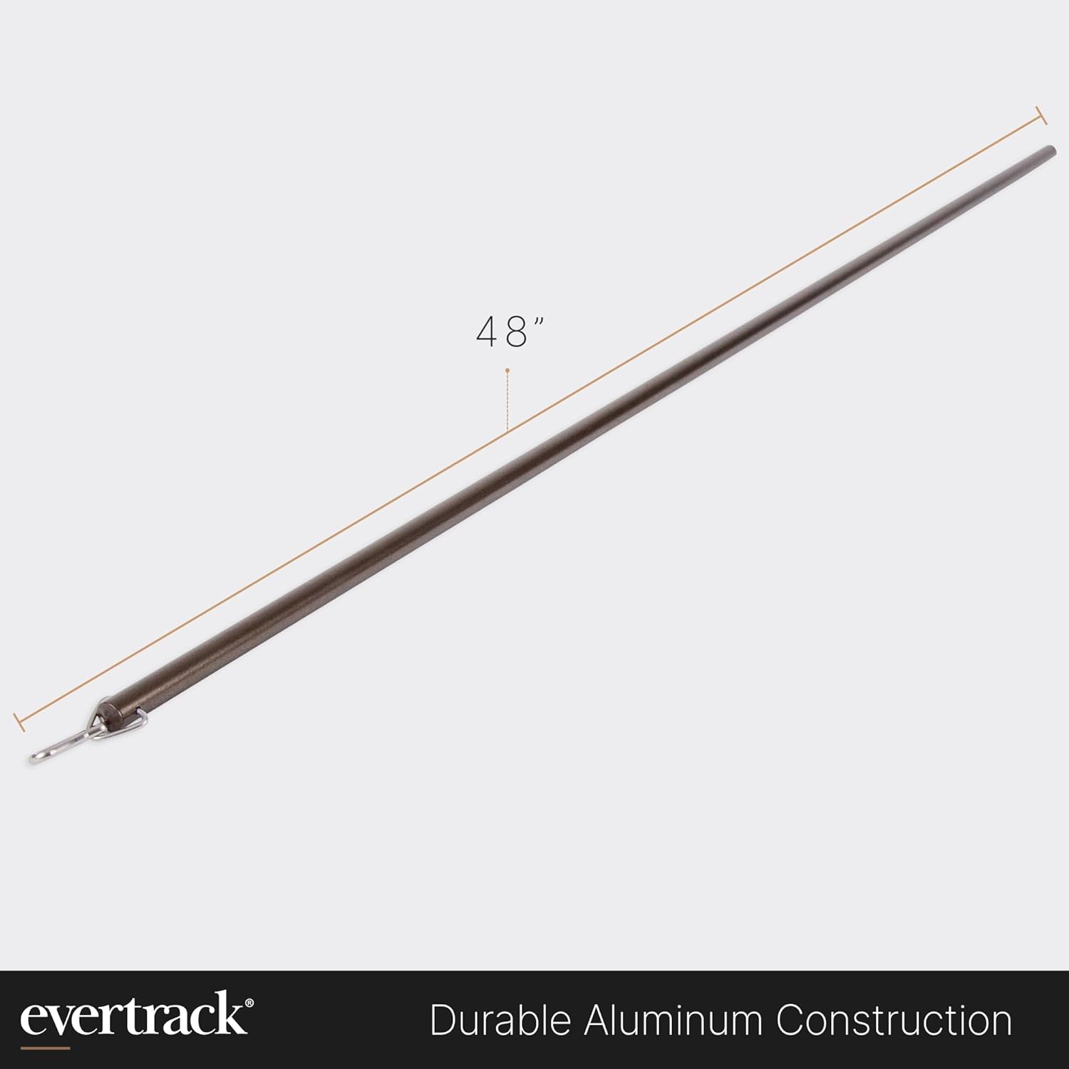 Varilla de cortina de aluminio con herrajes de acero inoxidable para cortinas, cortinas y cortinas divisoras de habitación, 48