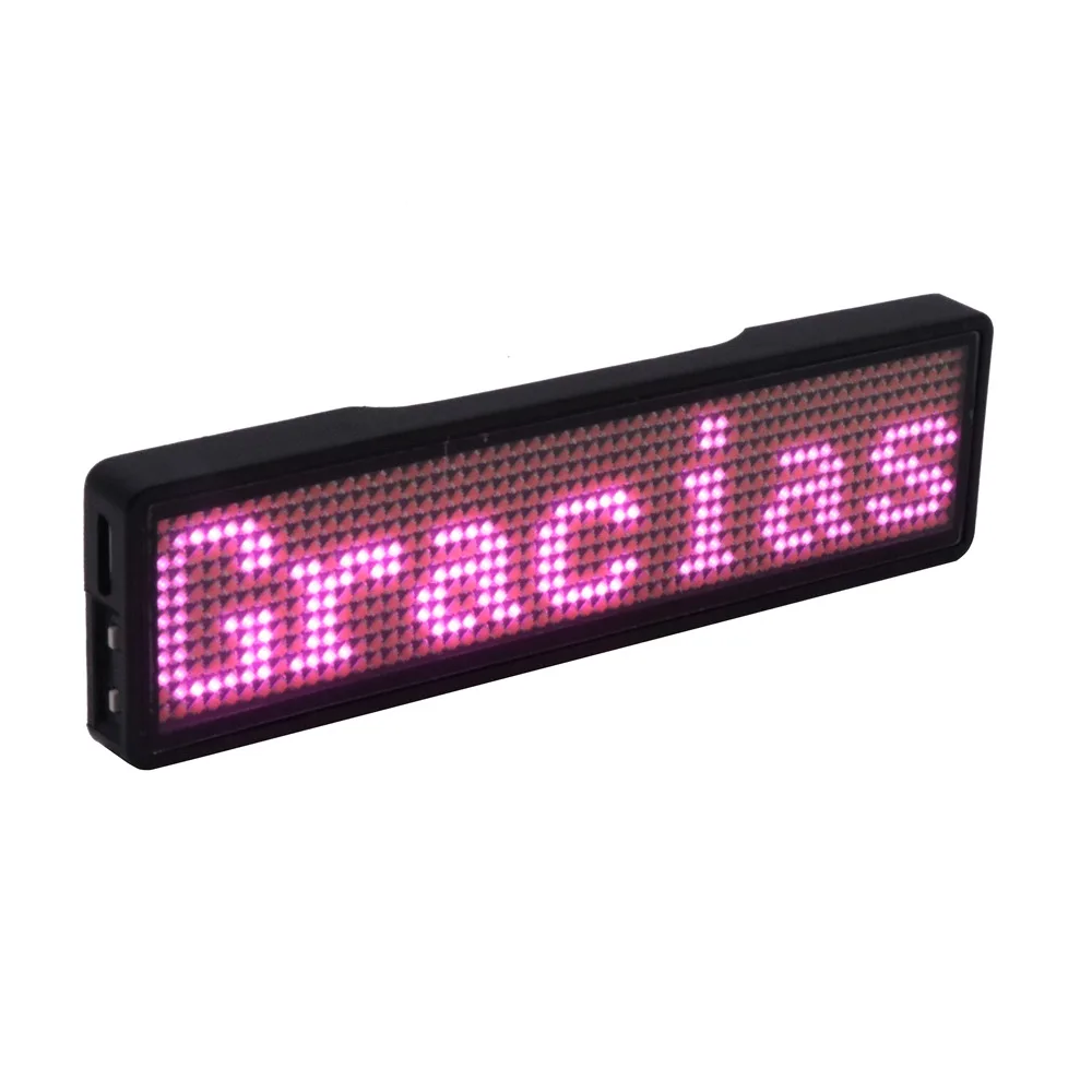 Insignia de nombre LED Bluetooth completamente nueva, tablero de mensajes desplazable programable DIY, Mini pantalla LED, pantalla de patrón de dígitos de texto HD