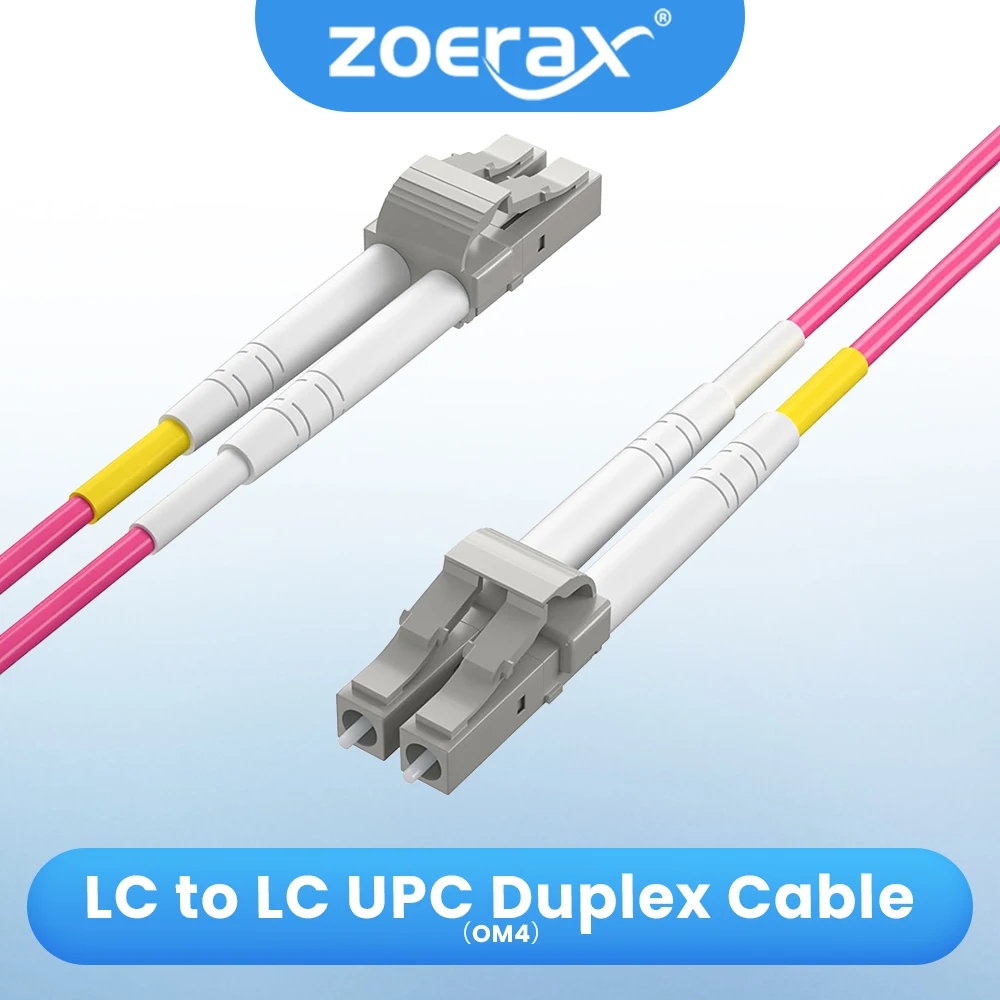 ZoeRax OM4 LC-auf-LC-Glasfaser-Patchkabel, 10 GB, Multi-Mode-Jumper-Duplex, 50/125 μm, LSZH für MMF SFP SFP+ Transceiver