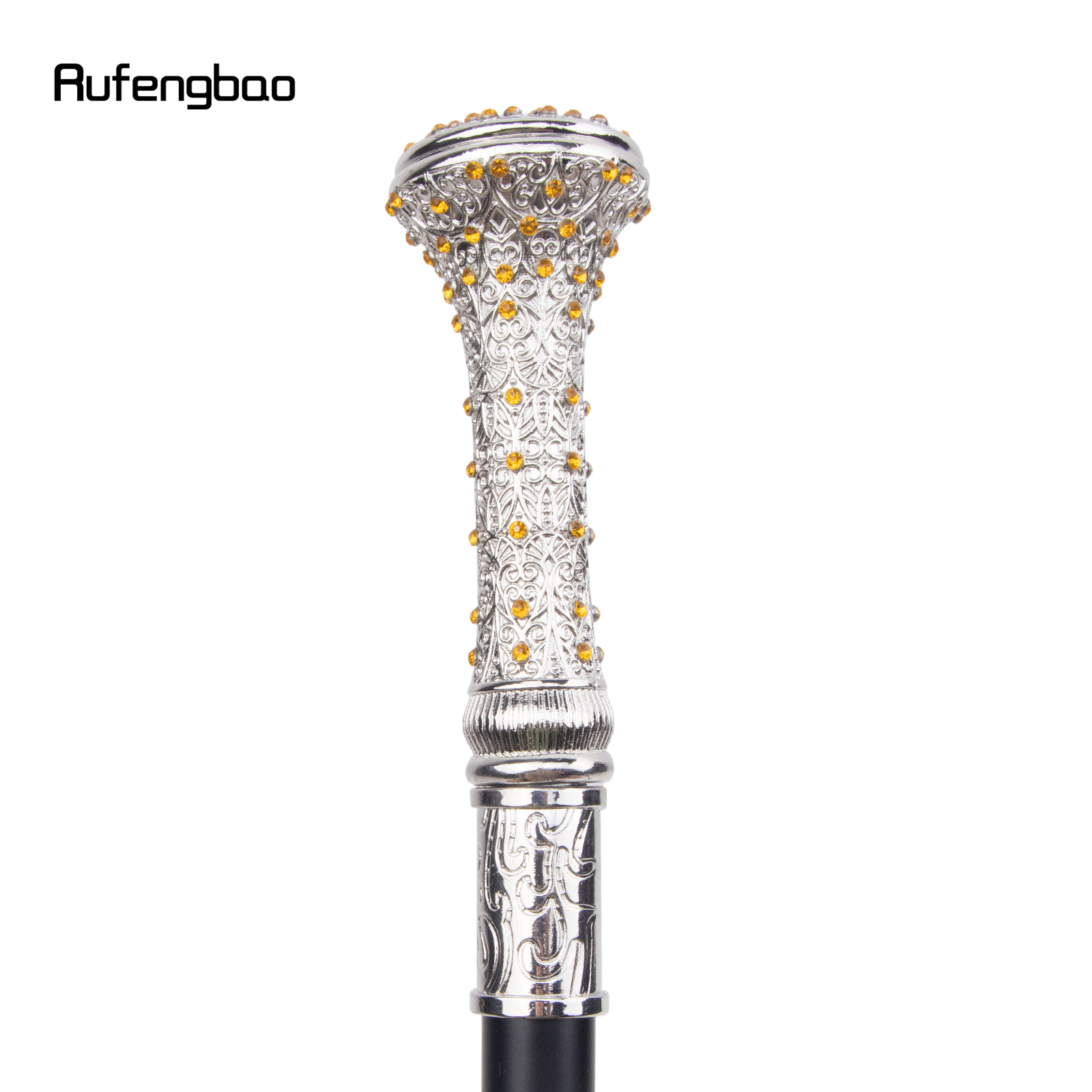 Bastão de bengala de diamante artificial amarelo branco, bengala decorativa de moda, Cosplay elegante cavalheiro, 92cm