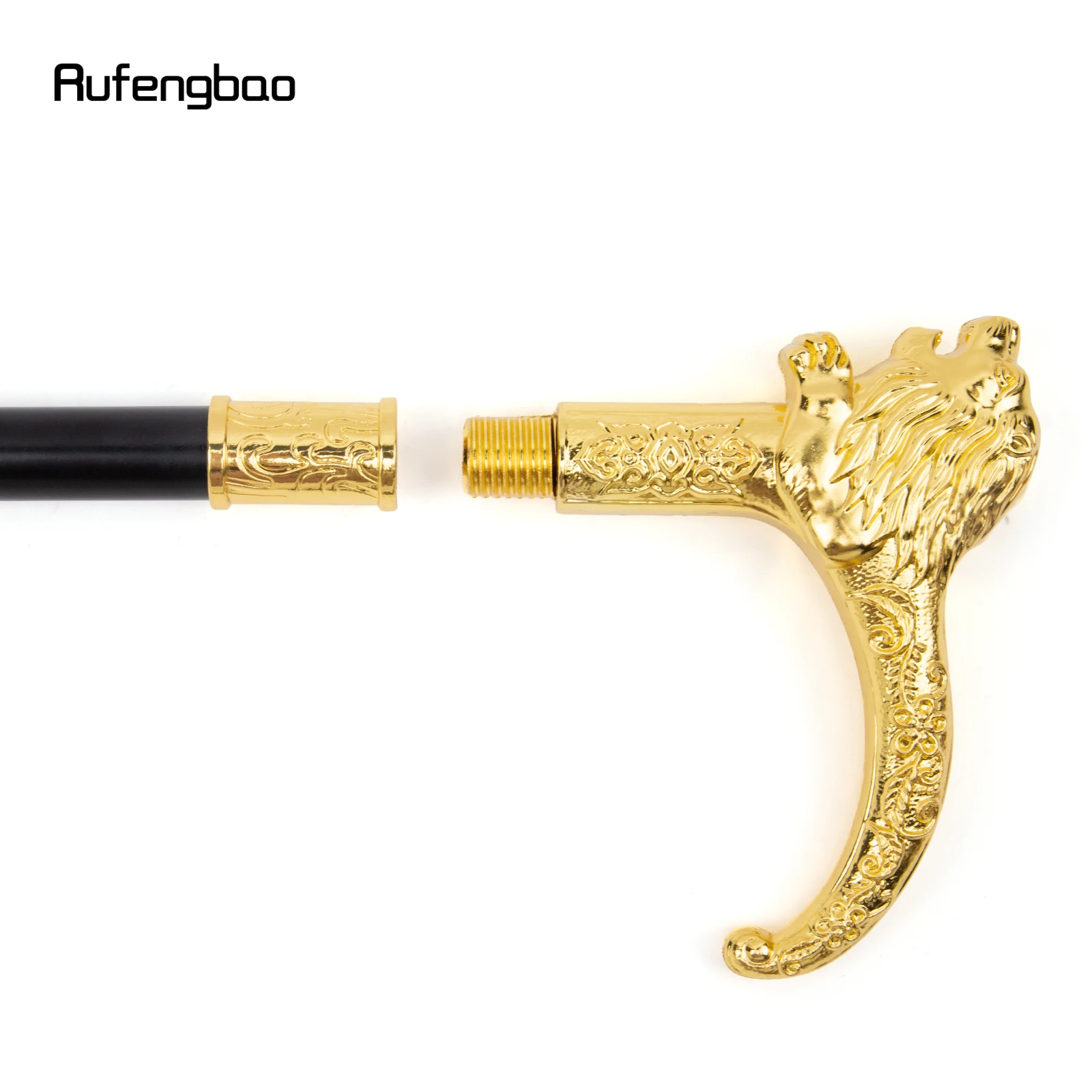 Bastón dorado de lujo con mango de León para caminar, bastón decorativo para fiesta, perilla de crucero elegante, bastón para caminar de 95cm