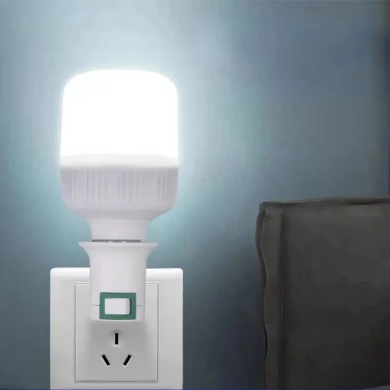 Venta caliente práctica enchufe de luz LED blanco E27 a enchufe de la UE/EE. UU. Adaptador de soporte convertidor de encendido/apagado para lámpara de bombilla